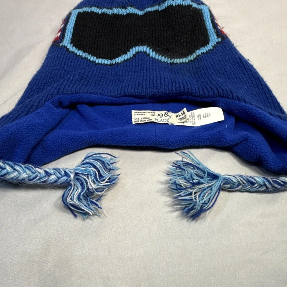 The Children's Place Aviator Ear Flap Knit Lined Tassel Ski Goggles Hat 10-14